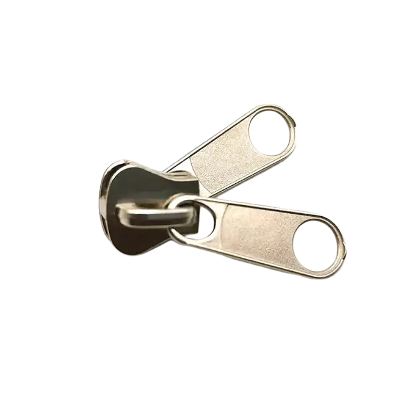 Double Pull Zipper Slider Metal Sided