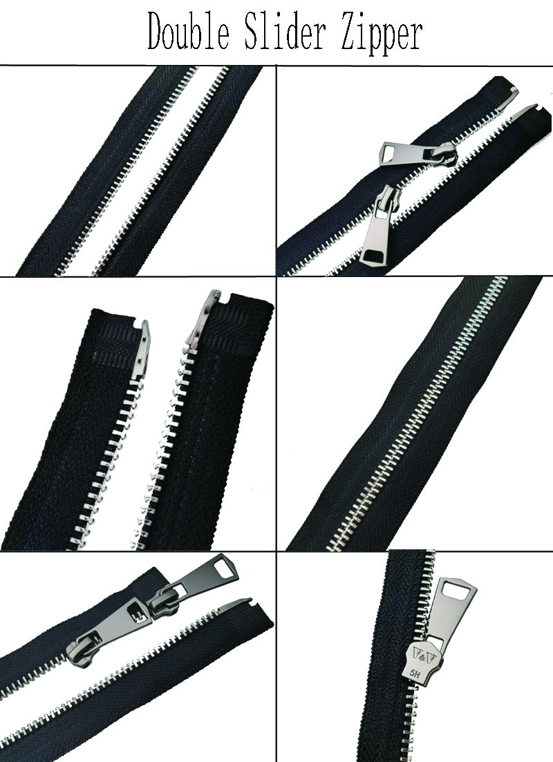 High Quality Double Slider Zipper Metal Price